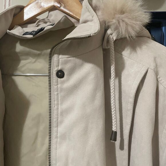 Vintage Bromley sport DuPont thermolite beige faux suede fox fur coat XXL - Picture 15 of 16